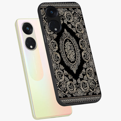 Noir Bloom Elegance Glass Case displayed in angled mockup highlighting refined flower design with stylish noir aesthetic.