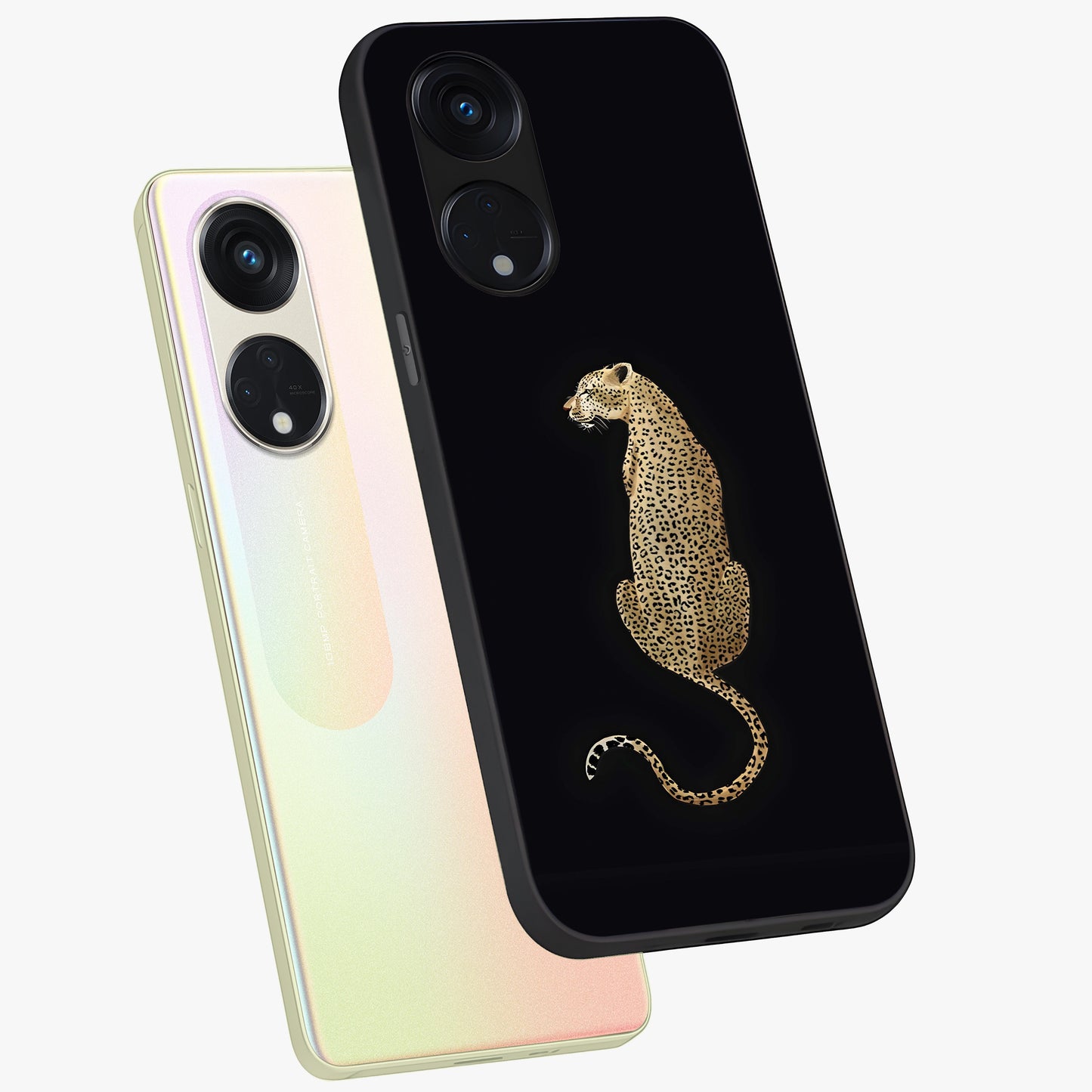 Regal Leopard Glass Case displayed in angled mockup highlighting powerful animal illustration with stylish wild aesthetic.