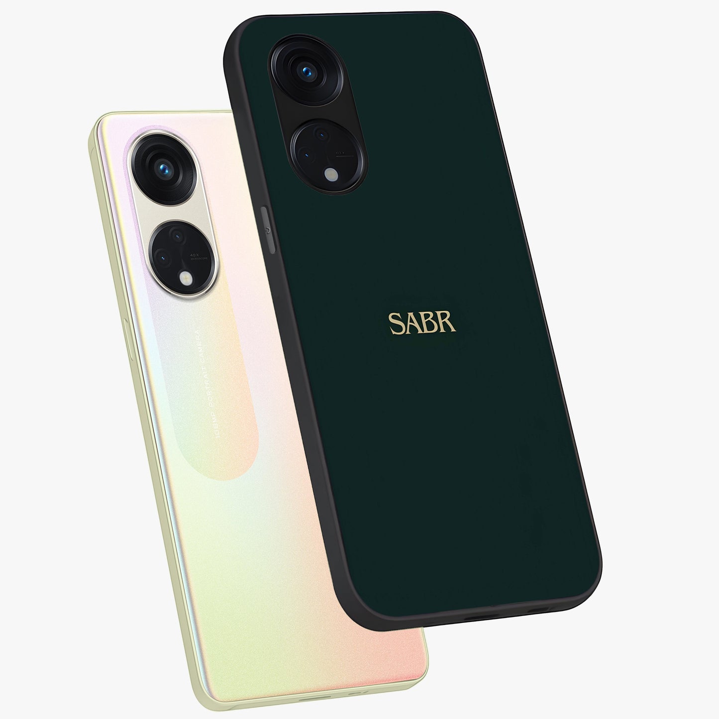 Sabr Minimal Patience Glass Case displayed in angled mockup highlighting simple inspirational design with clean aesthetic style.