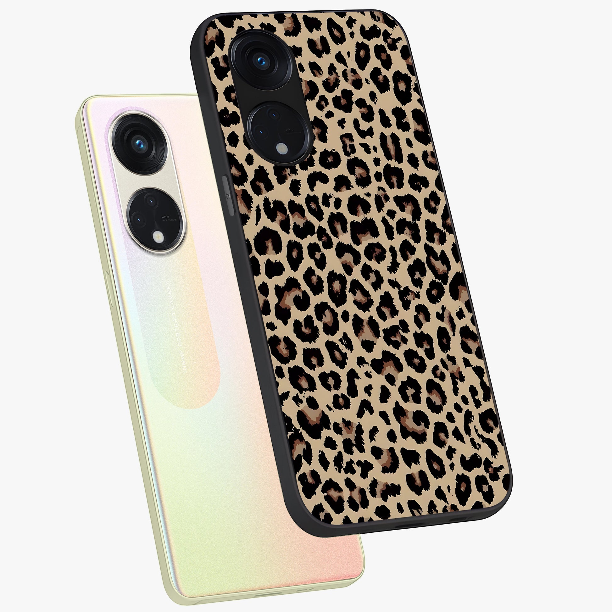 Savage Chic Pattern Glass Case displayed in angled mockup highlighting bold fashion inspired design with chic aesthetic.
