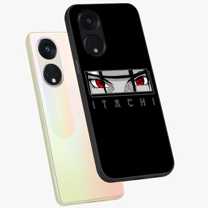 Scarlet Gaze Dominance Glass Case displayed in angled mockup highlighting intense visual design with bold scarlet aesthetic.