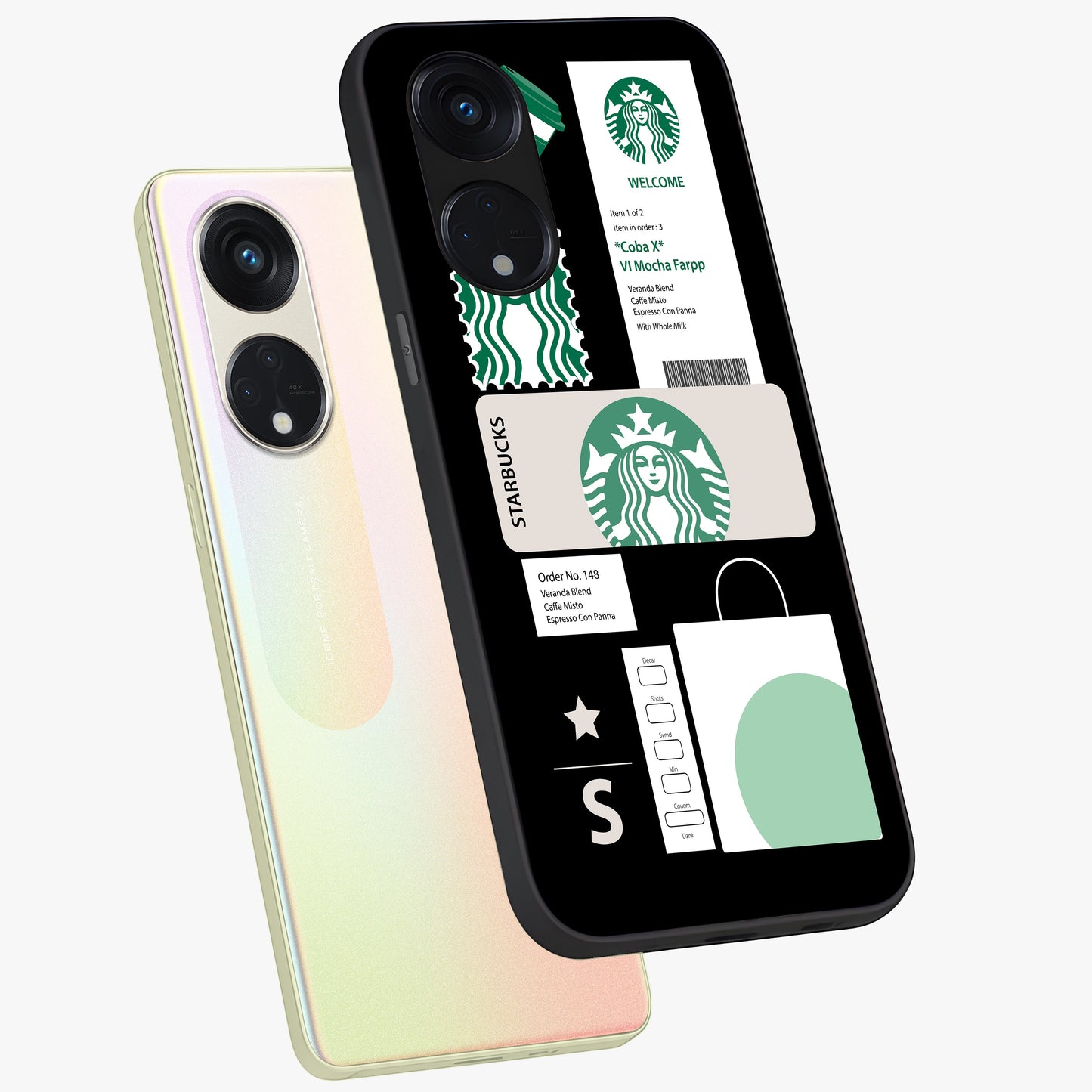 Starbucks Mocha Glass Case displayed in angled mockup highlighting stylish mocha themed design with cozy café aesthetic.