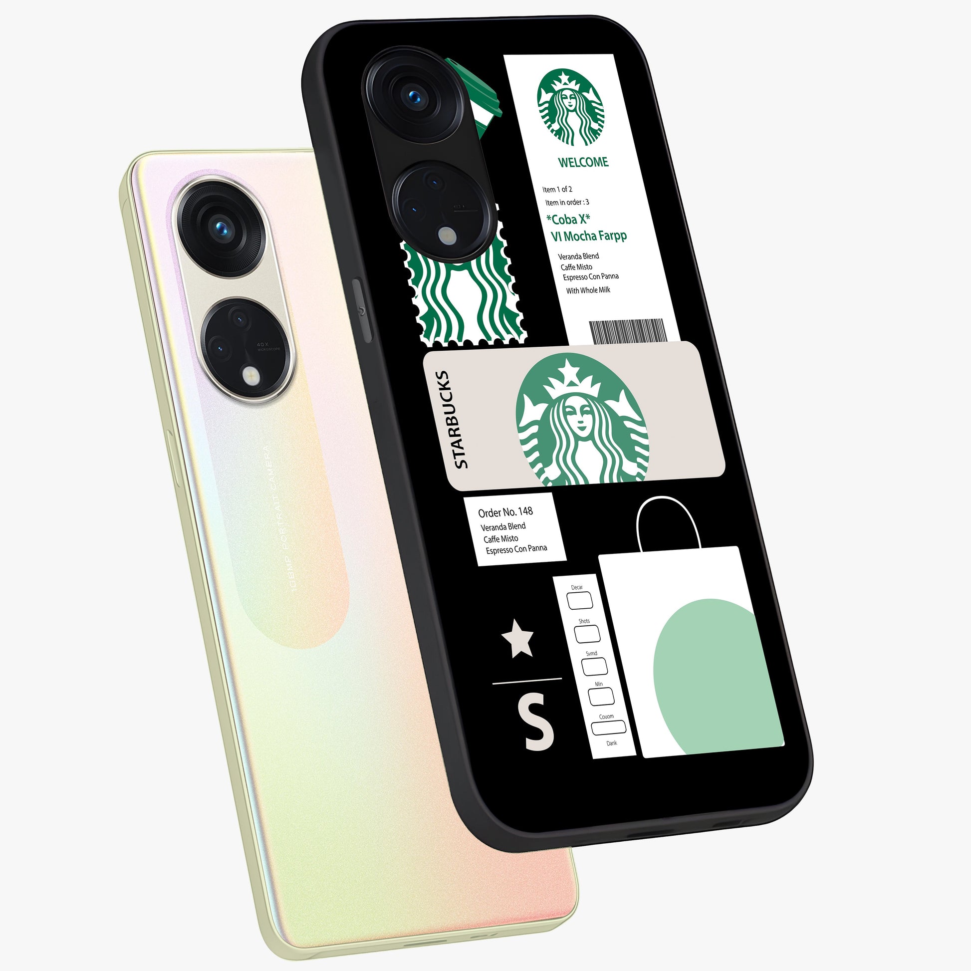 Starbucks Mocha Glass Case displayed in angled mockup highlighting stylish mocha themed design with cozy café aesthetic.
