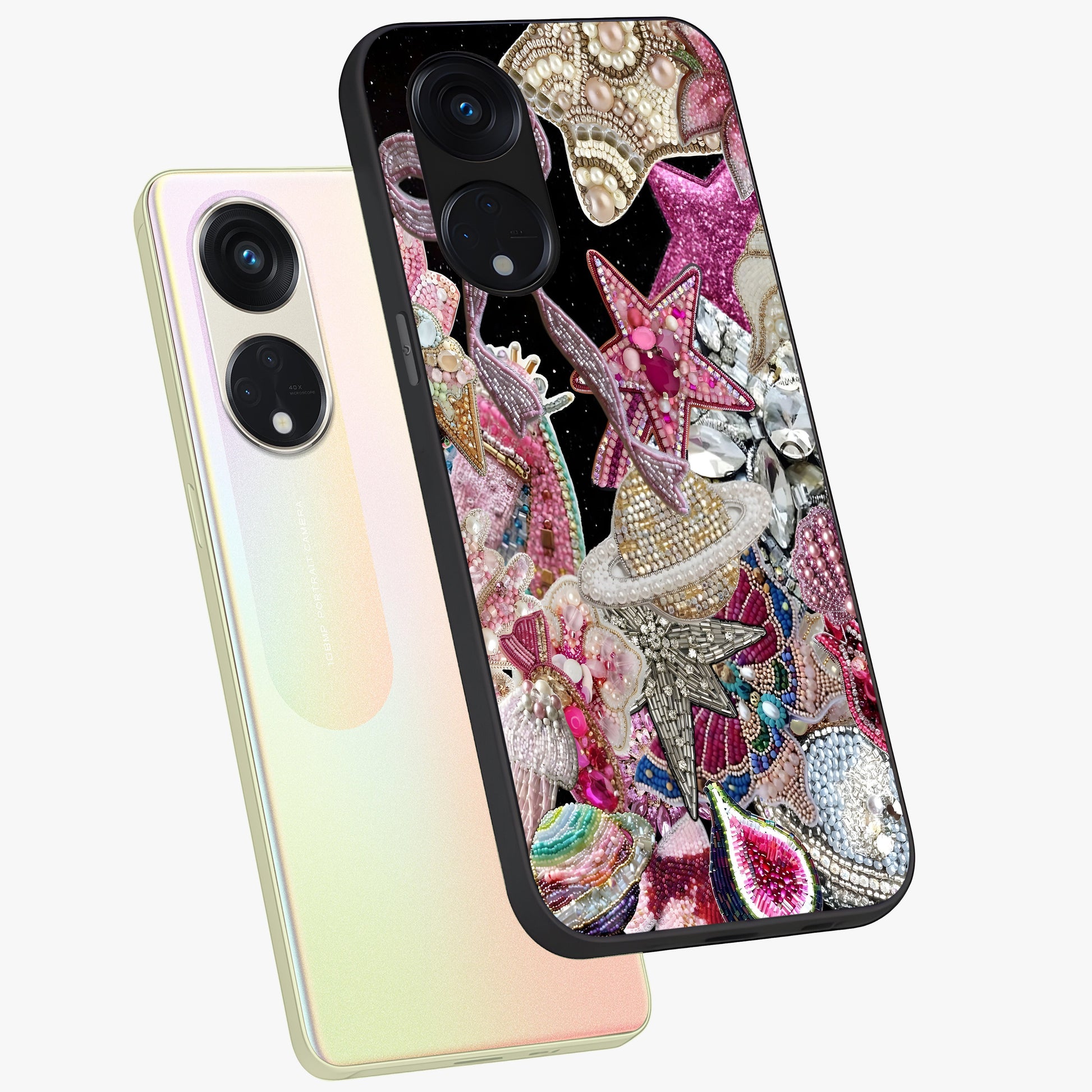 Starlit Jewel Dream Glass Case displayed in angled mockup highlighting glowing celestial jewel design with dreamy aesthetic.