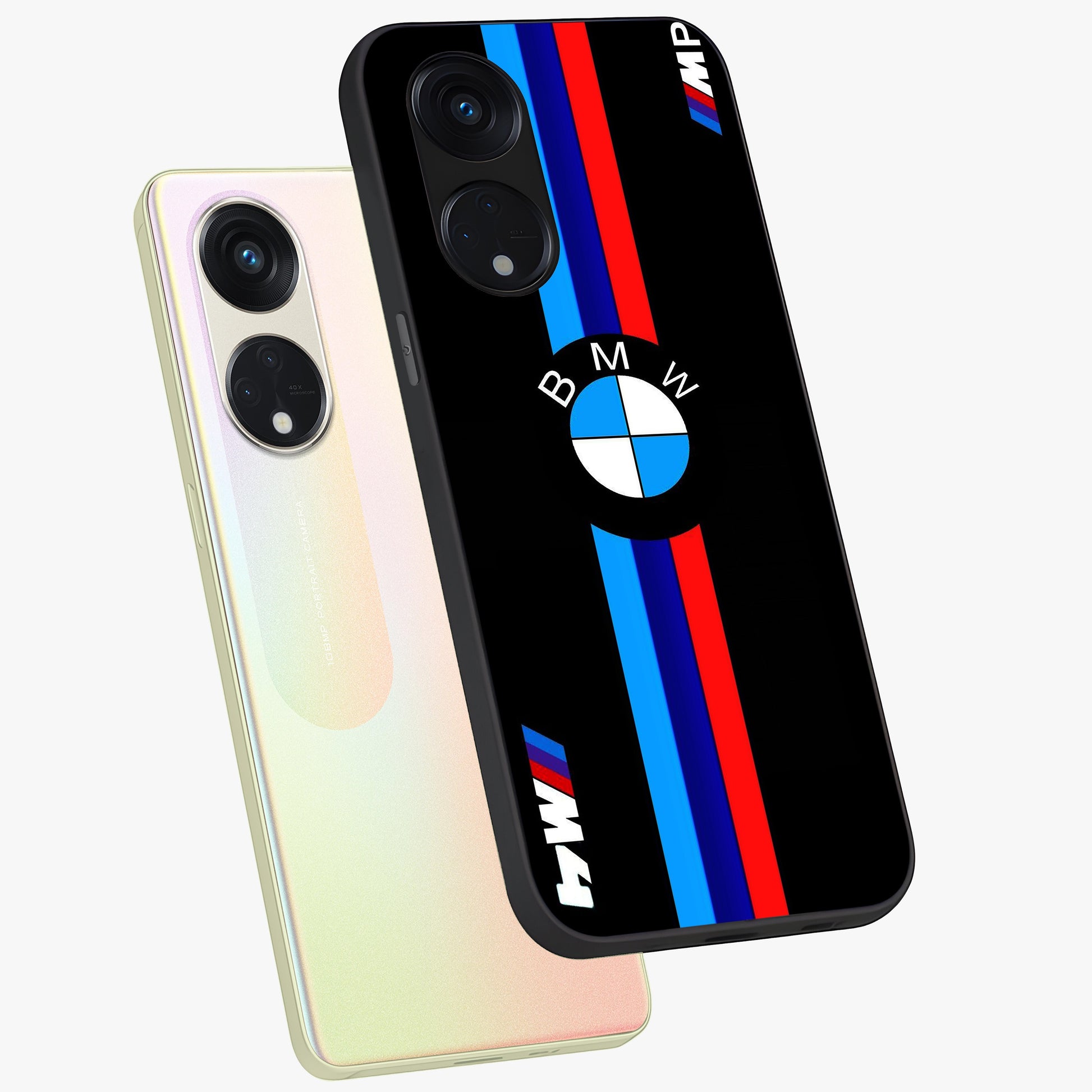 Turbo BMW Beast Glass Case displayed in angled mockup highlighting sleek racing car design with bold automotive aesthetic.