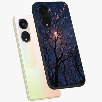 Twilight Sakura Serenade Glass Case displayed in angled mockup highlighting delicate sakura flower design with dreamy aesthetic.