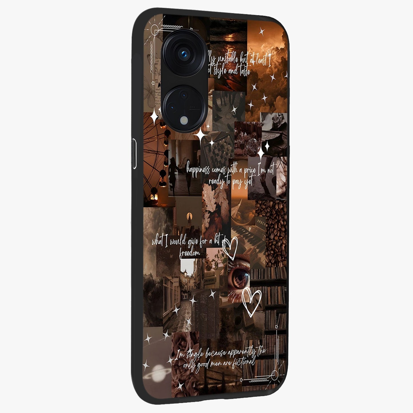 Bittersweet Aesthetic Chaos Glass Case upright view showcasing bold artistic chaos design with modern aesthetic style.