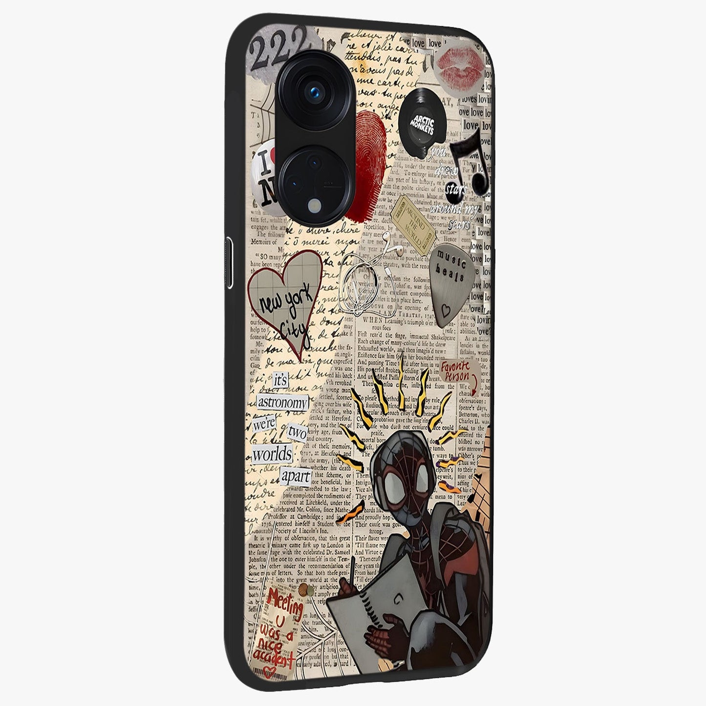 City Dream Sketch Glass Case upright view showcasing urban skyline artwork with stylish hand drawn design.