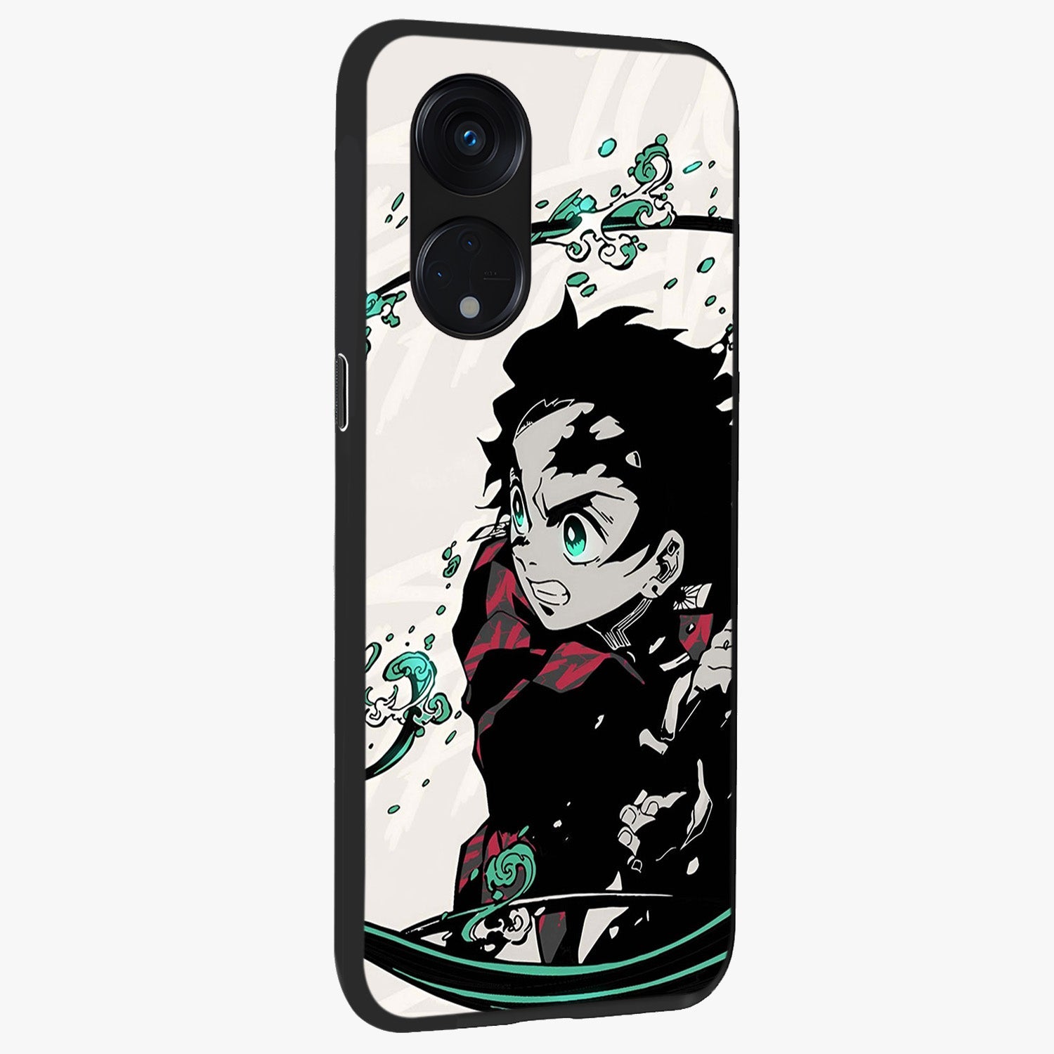 Demon Slayer Glass Case upright view showcasing powerful anime artwork with intense warrior theme.