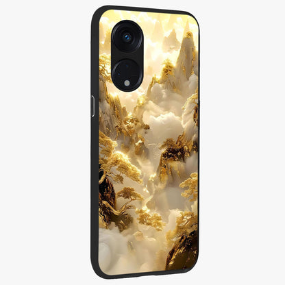 Gates Of Illumination Glass Case upright view showcasing glowing gateway artwork with mystical celestial theme.