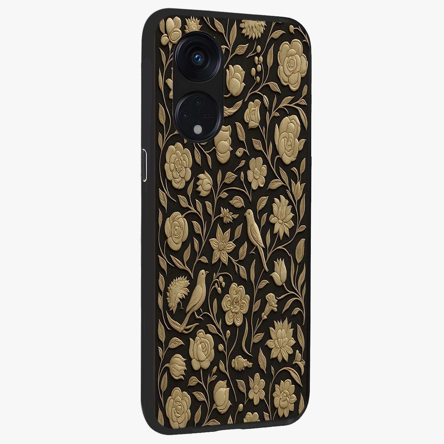 Golden Evil Eye Mandala Glass Case upright view showcasing decorative evil eye mandala artwork with spiritual aesthetic style.