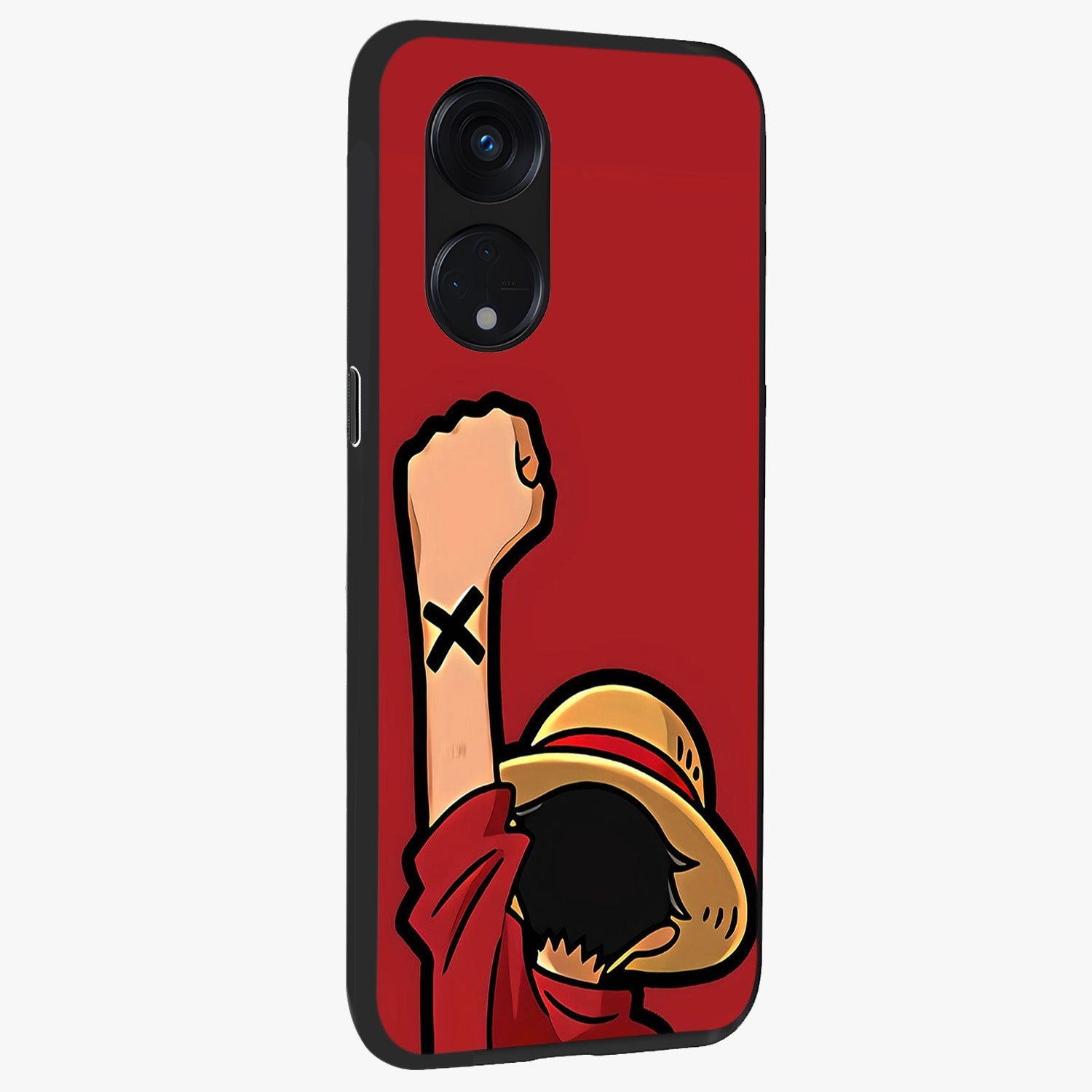 Luffy X Spirit Glass Case upright view showcasing striking anime artwork with adventurous character theme.