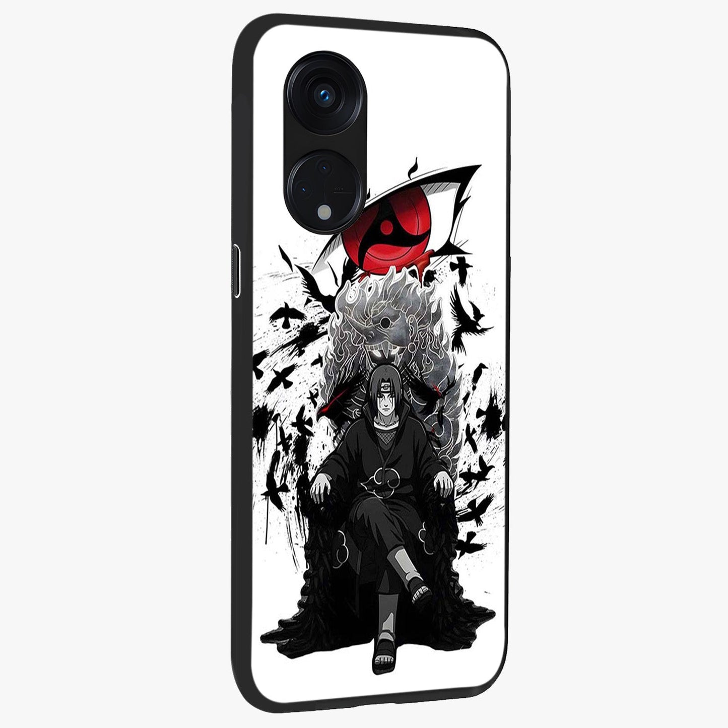 Uchiha Shadow Throne Glass Case upright view showcasing magical underwater galaxy artwork with vibrant cosmic theme.