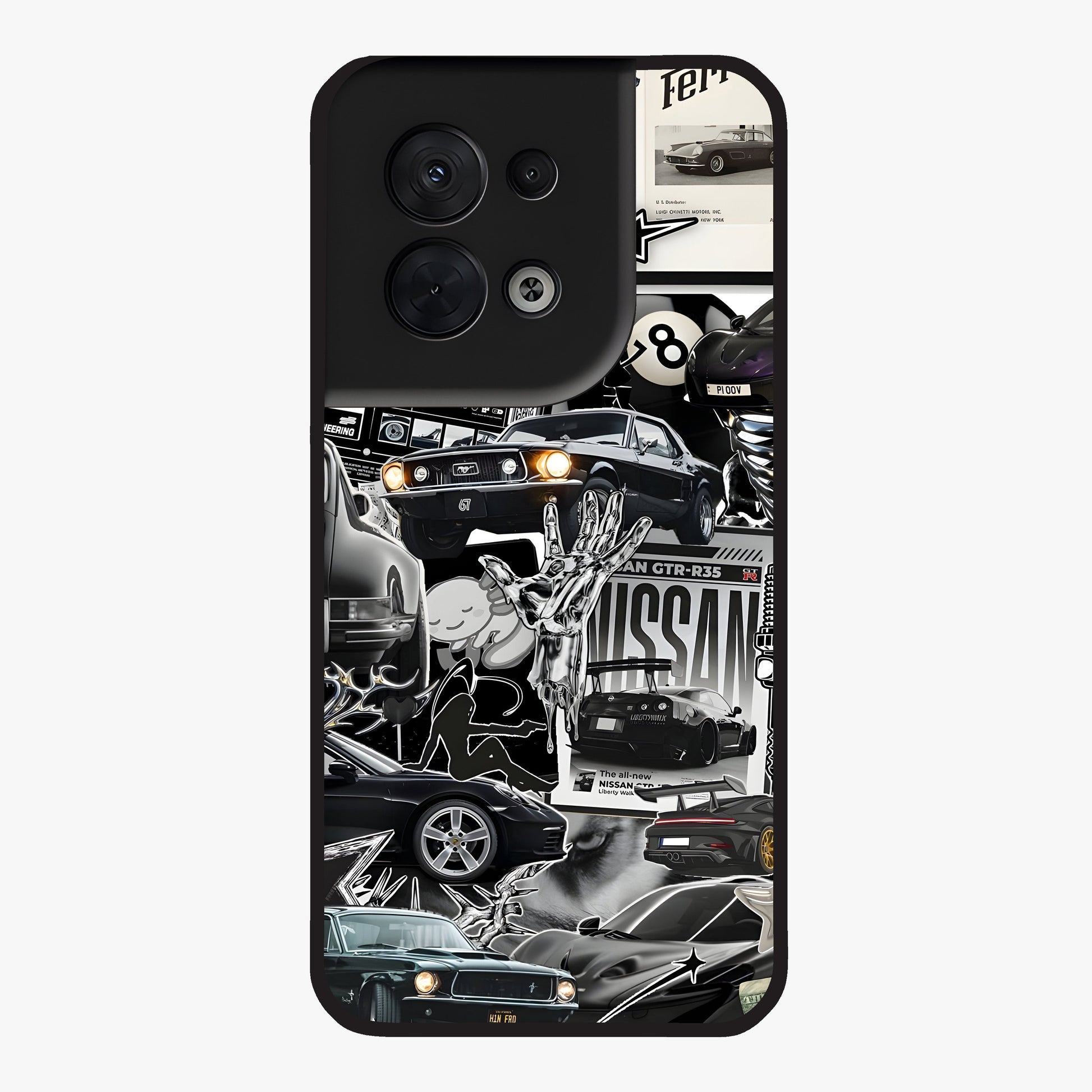 Aesthetic Dark Love Glass Case showing flat back view with dark romantic artwork and glossy glass finish.