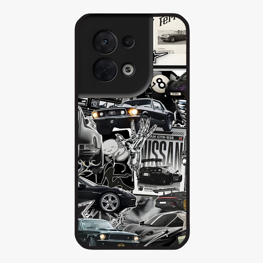 Aesthetic Dark Love Glass Case showing flat back view with dark romantic artwork and glossy glass finish.
