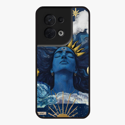 Aesthetic Lord Shiva Glass Case showing flat back view with divine Shiva artwork and glossy glass finish.