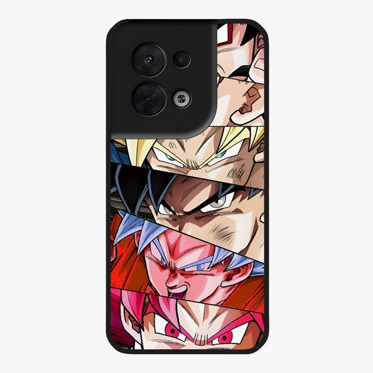 Anime Character Glass Case showing flat back view with vibrant anime artwork and glossy glass finish.