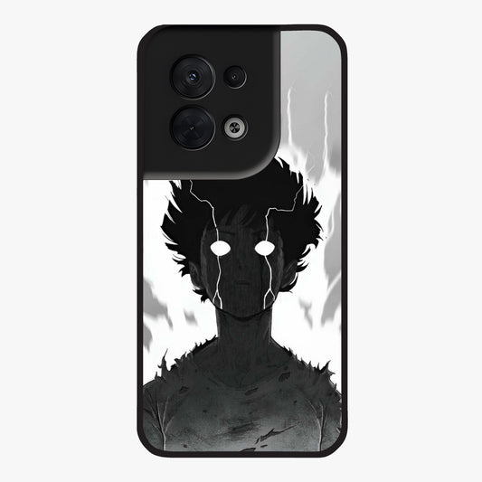 Awakened Inner Rage Glass Case showing flat back view with intense artistic artwork and glossy glass finish.