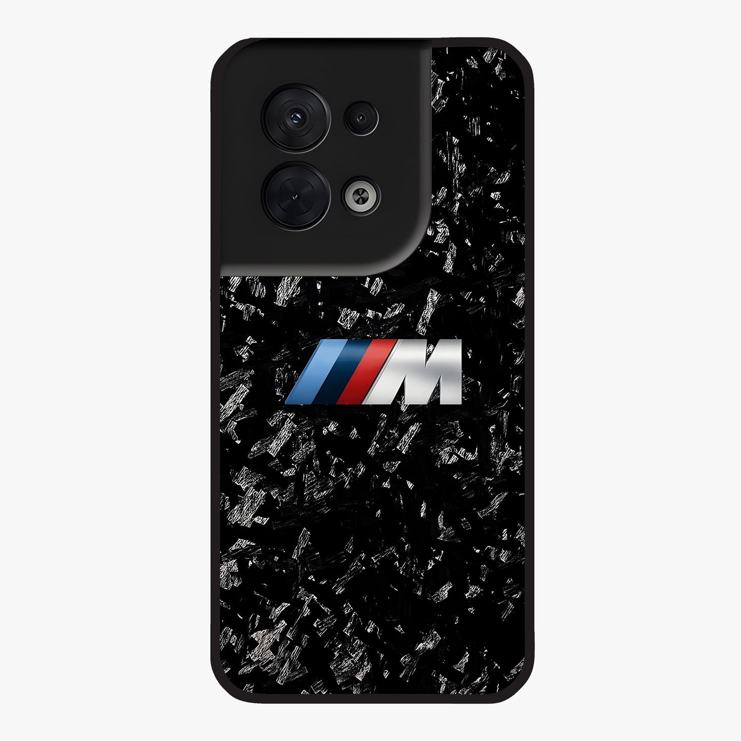 Carbon Speed Mark Glass Case showing flat back view with sporty carbon pattern artwork and glossy glass finish.