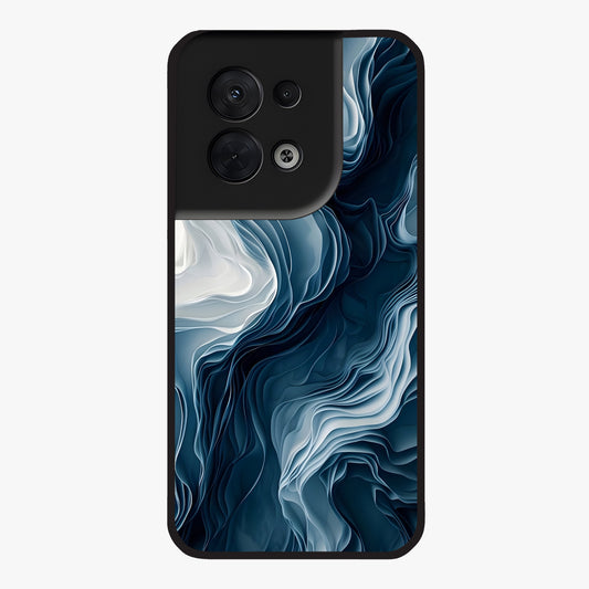 Ethereal Paper Marble Glass Case showing flat back view with soft marble paper texture artwork and glossy glass finish.