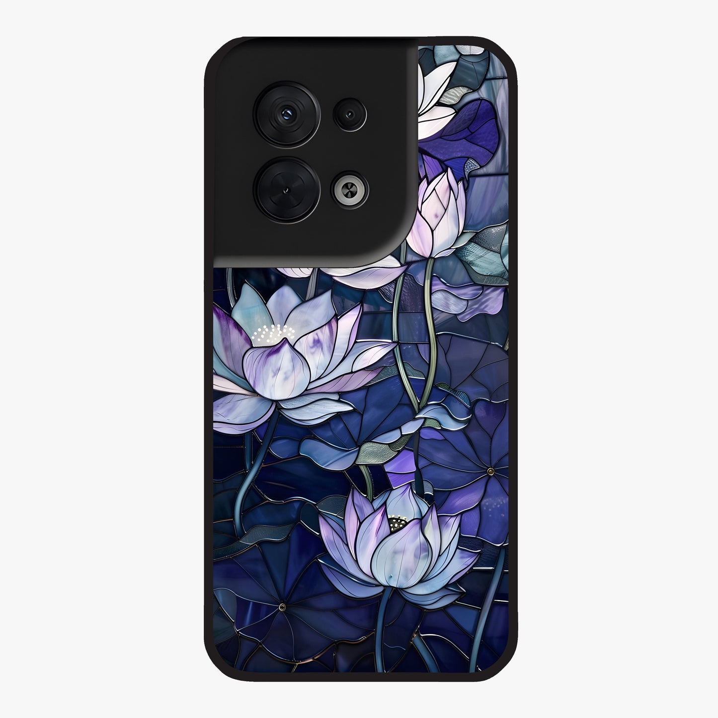 Gloss Petal Rush Glass Case showing flat back view with glossy flower petal artwork and smooth glass finish.