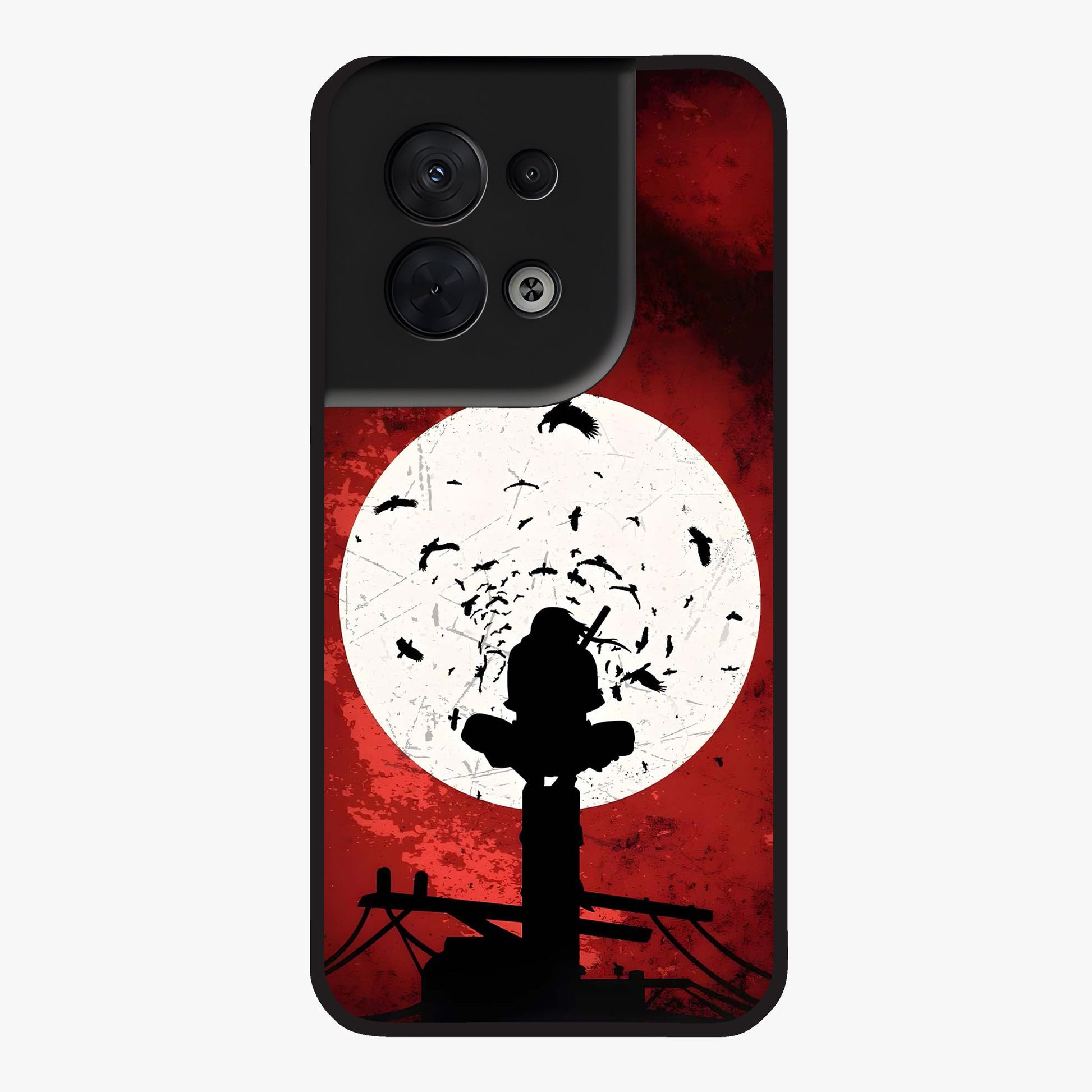 Itachi Limited Edition Naruto Anime Glass Case showing flat back view with iconic anime character artwork and glossy glass finish.