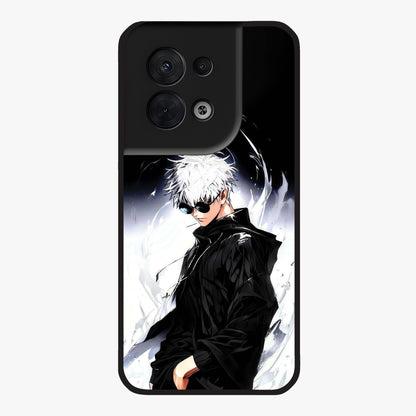 Limitless Shadow King Glass Case showing flat back view with powerful shadow warrior artwork and glossy glass finish.