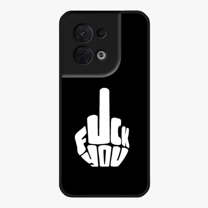 Rebel Mode On Glass Case showing flat back view with bold rebellious typography artwork and glossy glass finish.