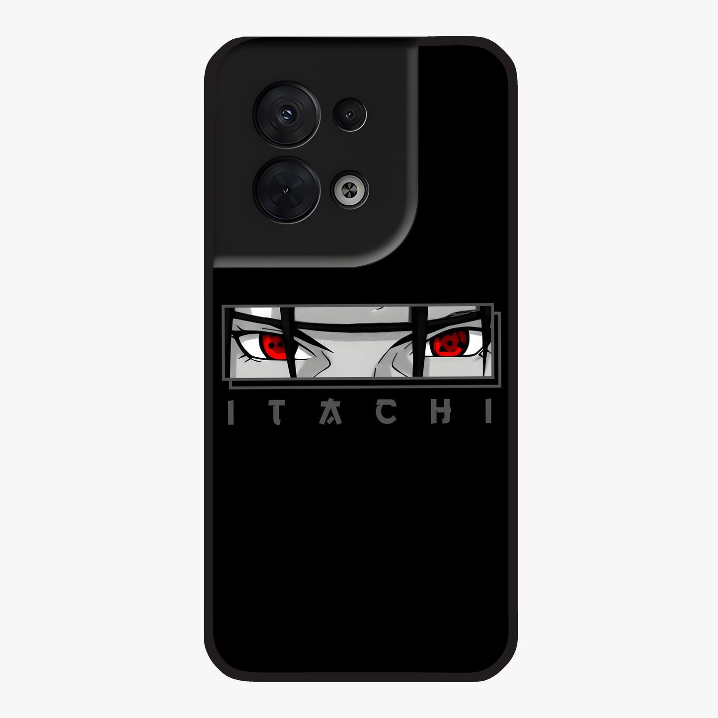 Scarlet Gaze Dominance Glass Case showing flat back view with striking red themed artwork and glossy glass finish.