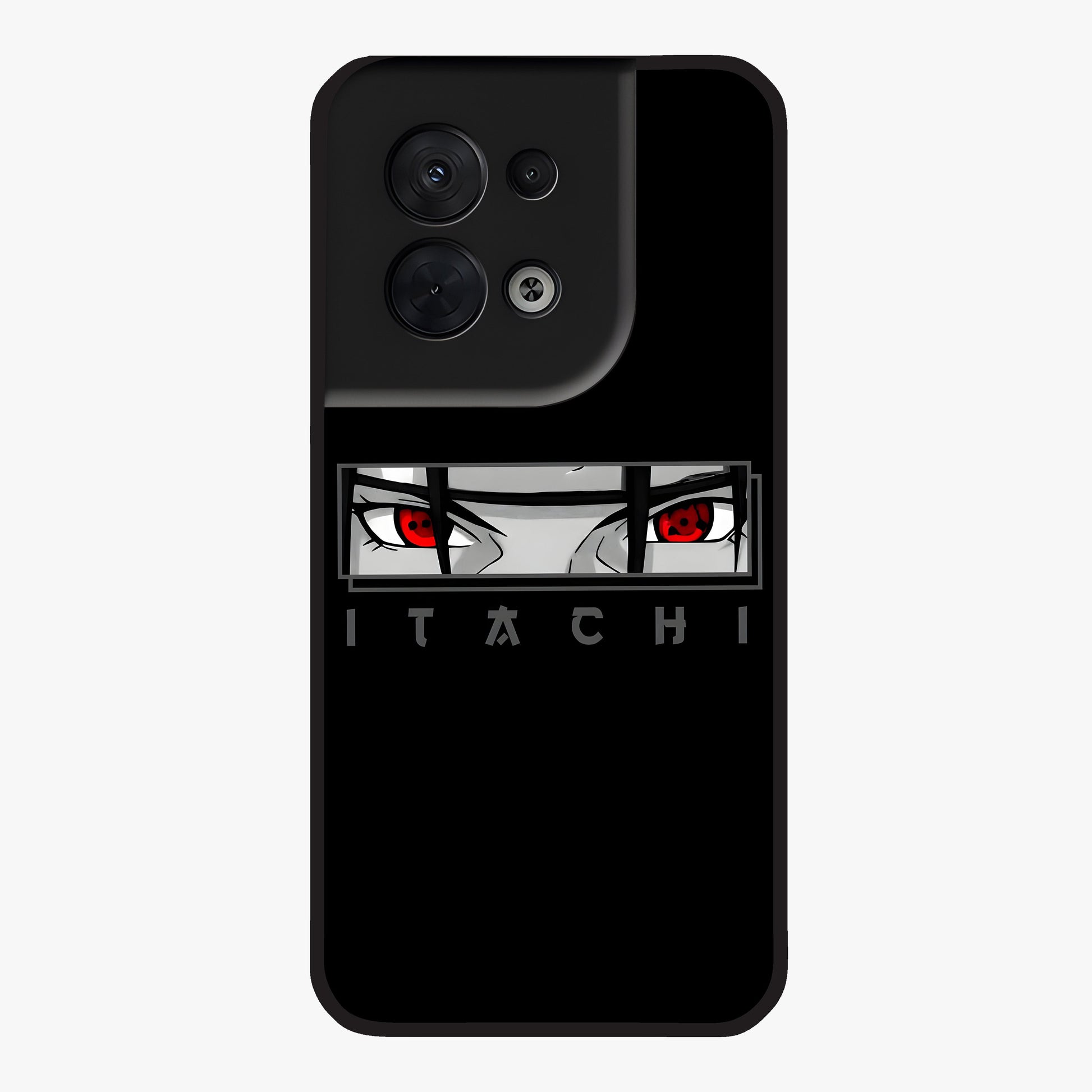 Scarlet Gaze Dominance Glass Case showing flat back view with striking red themed artwork and glossy glass finish.