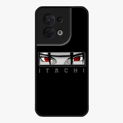 Scarlet Gaze Dominance Glass Case showing flat back view with striking red themed artwork and glossy glass finish.