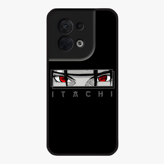 Scarlet Gaze Dominance Glass Case showing flat back view with striking red themed artwork and glossy glass finish.