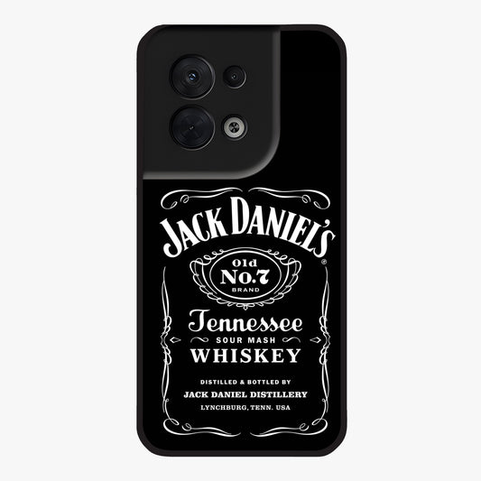 Vintage Whiskey Heritage Glass Case showing flat back view with classic whiskey inspired artwork and glossy glass finish.