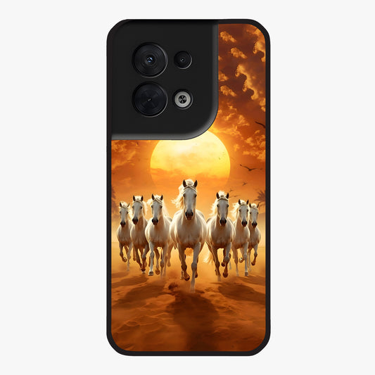 Wild Sunset Majesty Glass Case showing flat back view with majestic sunset landscape artwork and glossy glass finish.