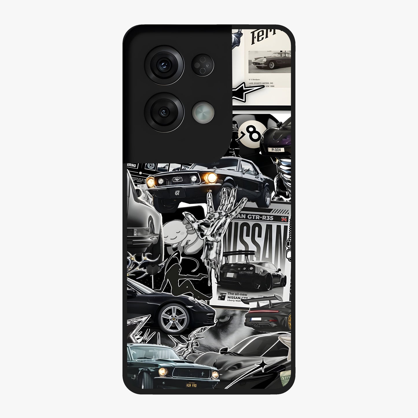 Aesthetic Dark Love Glass Case showing flat back view with dark romantic artwork and glossy glass finish.
