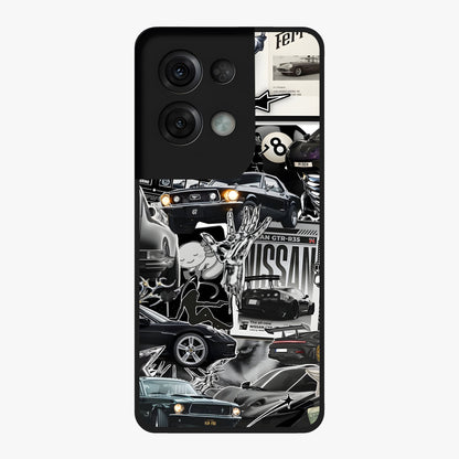 Aesthetic Dark Love Glass Case showing flat back view with dark romantic artwork and glossy glass finish.