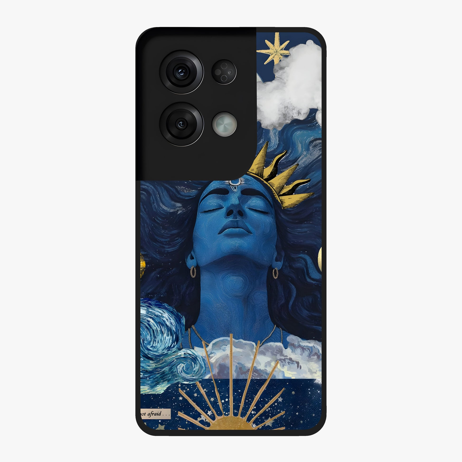 Aesthetic Lord Shiva Glass Case showing flat back view with divine Shiva artwork and glossy glass finish.