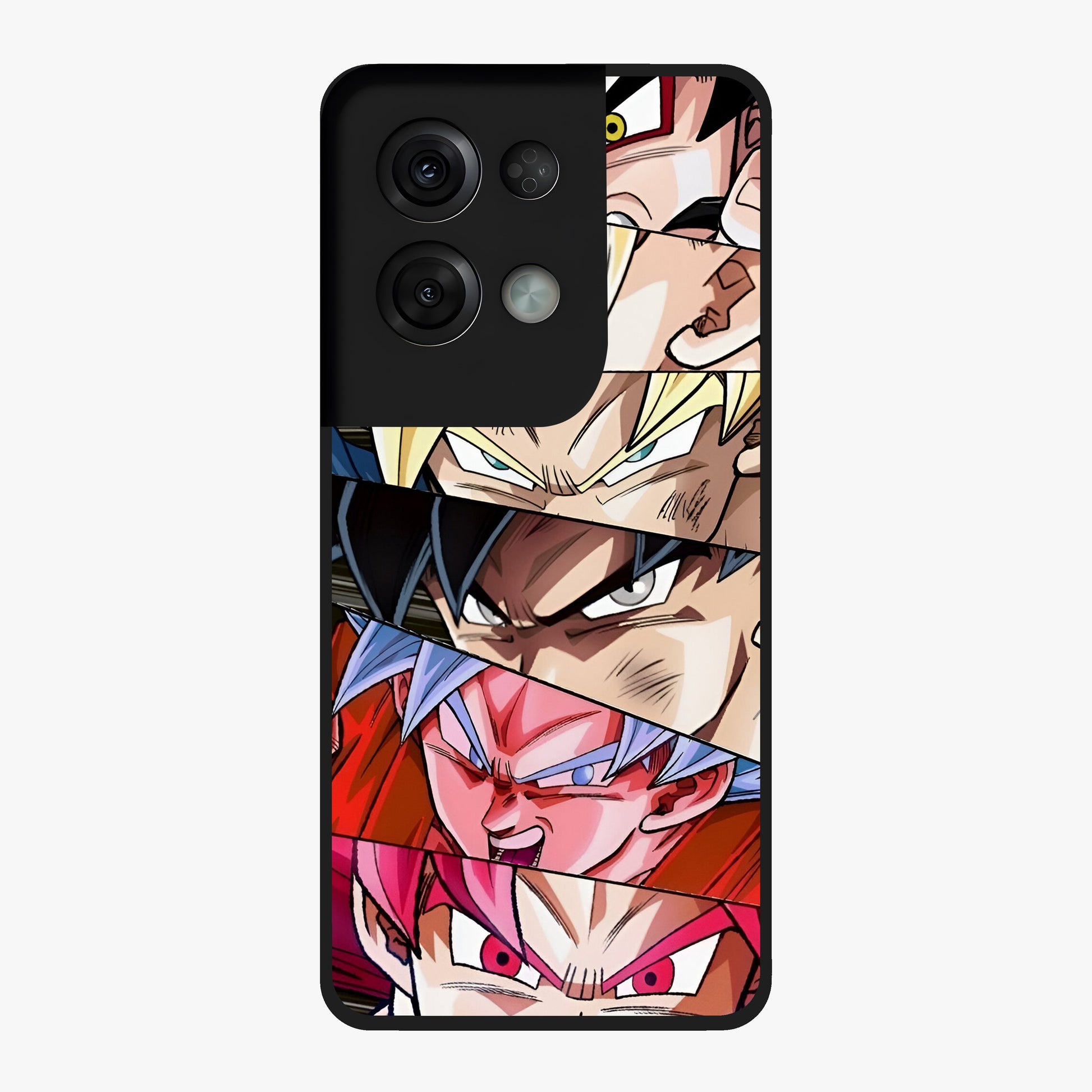 Anime Character Glass Case showing flat back view with vibrant anime artwork and glossy glass finish.
