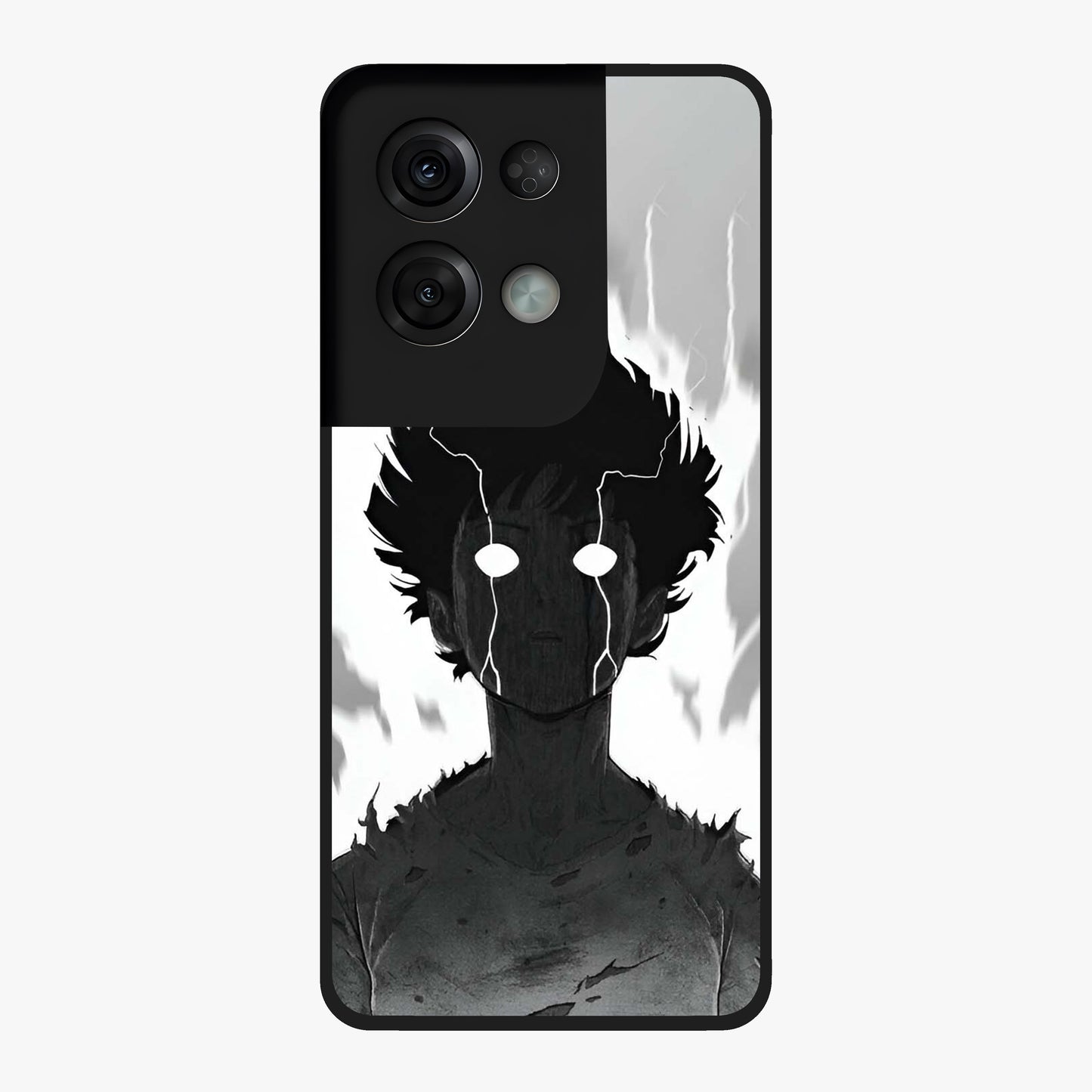 Awakened Inner Rage Glass Case showing flat back view with intense artistic artwork and glossy glass finish.