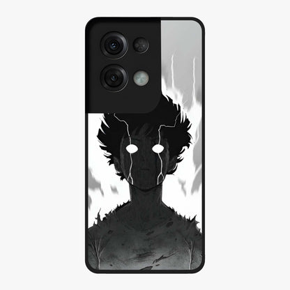 Awakened Inner Rage Glass Case showing flat back view with intense artistic artwork and glossy glass finish.