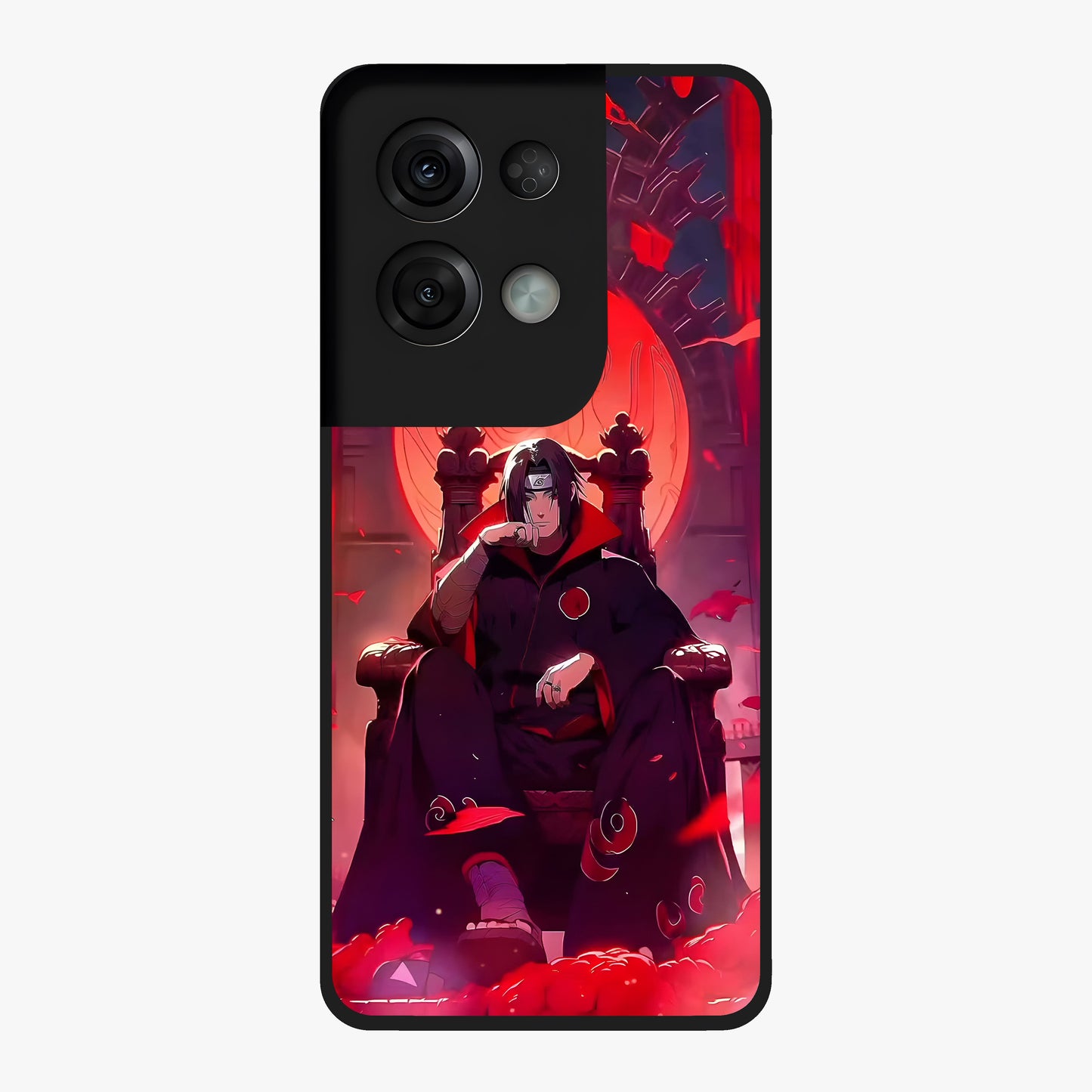 Blood Moon Sovereign Glass Case showing flat back view with mystical blood moon artwork and glossy glass finish.
