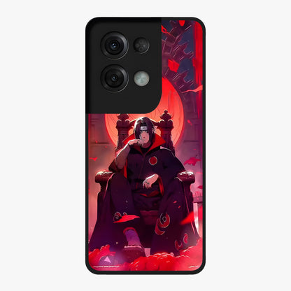 Blood Moon Sovereign Glass Case showing flat back view with mystical blood moon artwork and glossy glass finish.