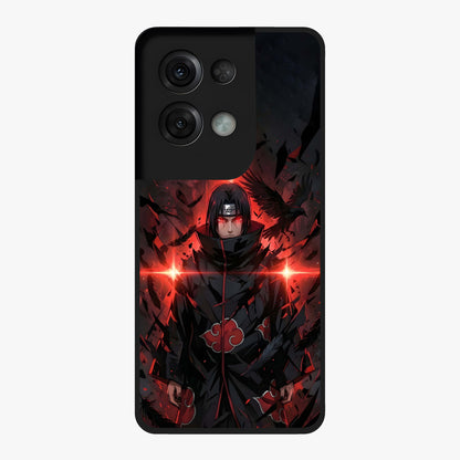 Focused Blade Discipline Glass Case showing flat back view with warrior sword themed artwork and glossy glass finish.