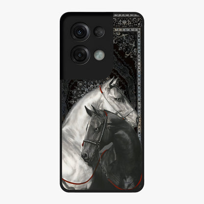 Majestic Ride Legacy Glass Case showing flat back view with powerful automotive inspired artwork and glossy glass finish.