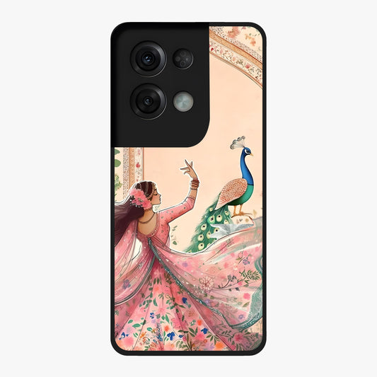 Royal Grace Muse Glass Case showing flat back view with elegant artistic artwork and glossy glass finish.