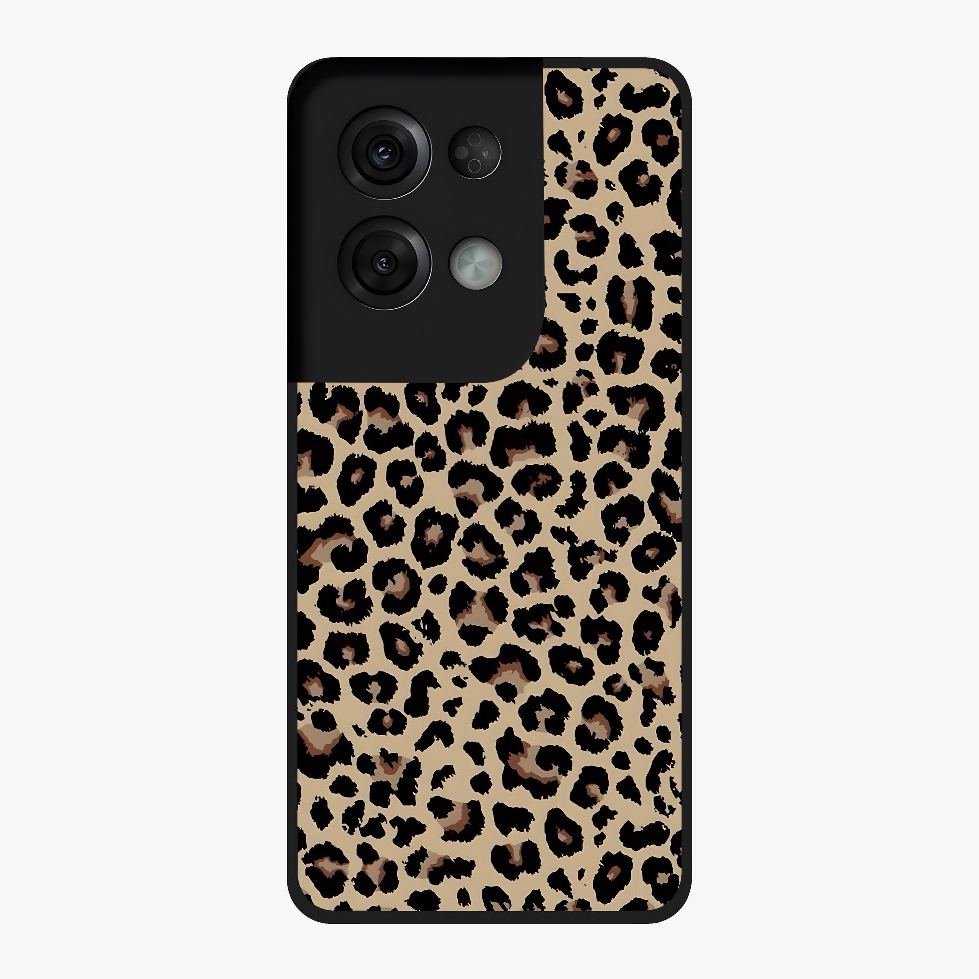 Savage Chic Pattern Glass Case showing flat back view with stylish patterned artwork and glossy glass finish.