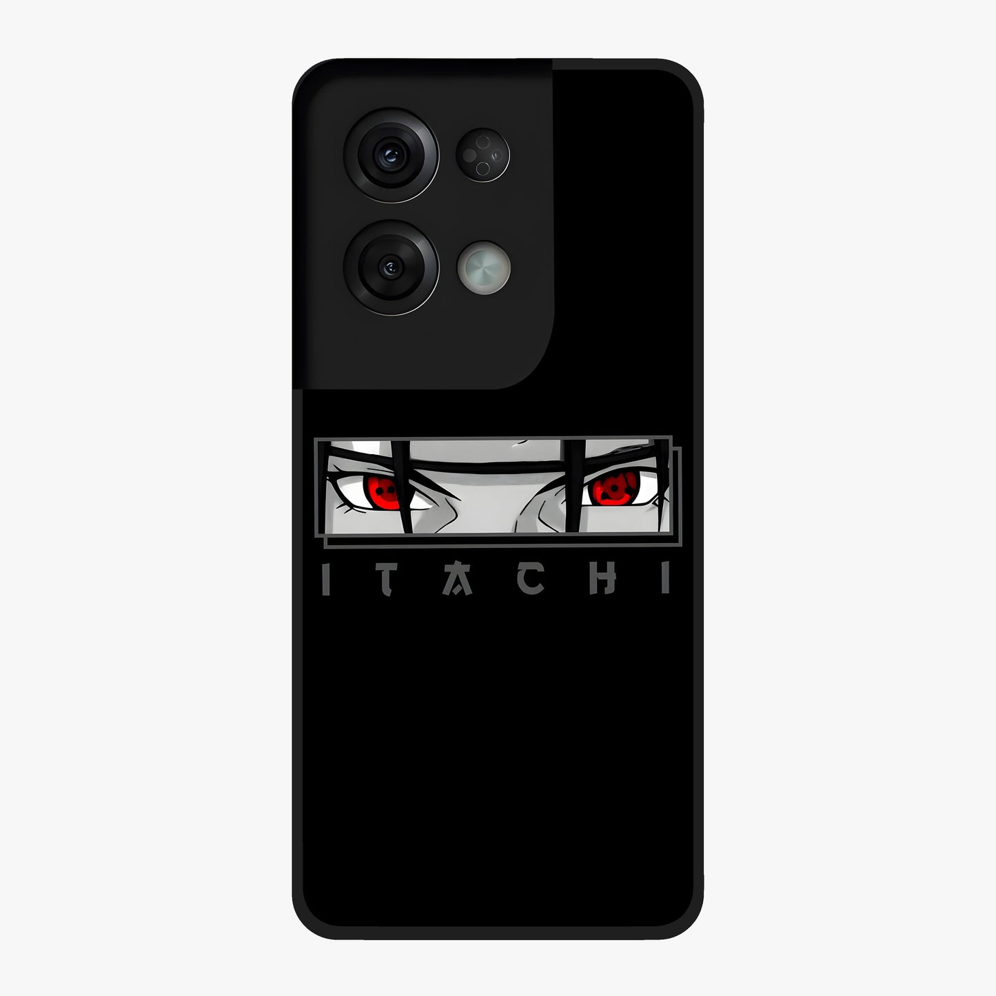 Scarlet Gaze Dominance Glass Case showing flat back view with striking red themed artwork and glossy glass finish.