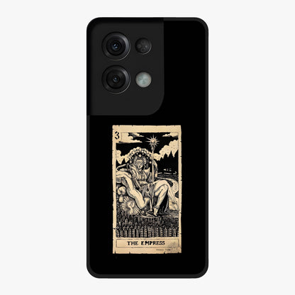The Empress Glass Case showing flat back view with regal feminine artwork and glossy glass finish.