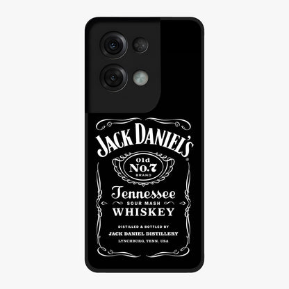 Vintage Whiskey Heritage Glass Case showing flat back view with classic whiskey inspired artwork and glossy glass finish.