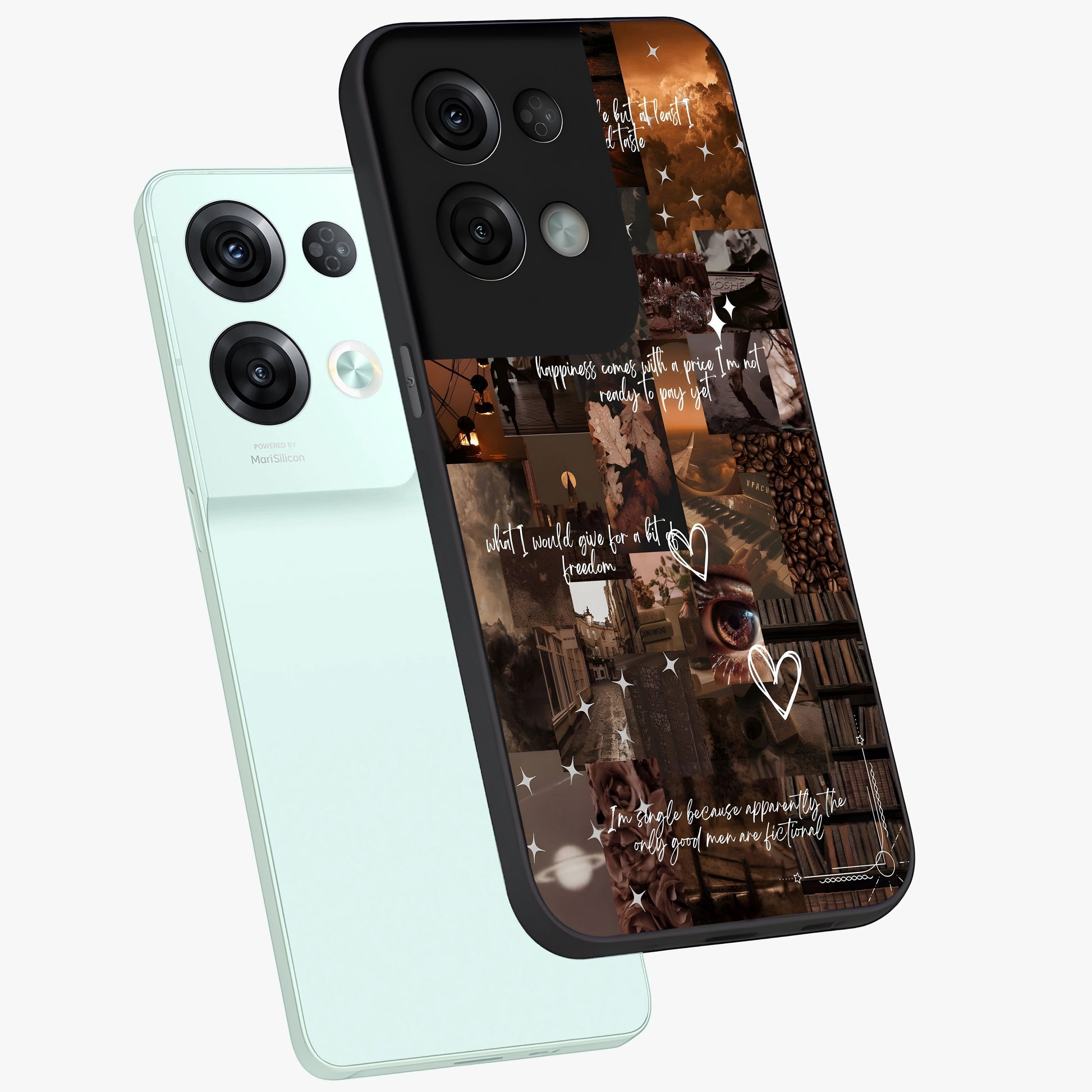Bittersweet Aesthetic Chaos Glass Case displayed in angled mockup highlighting expressive abstract artwork and edgy aesthetic theme.